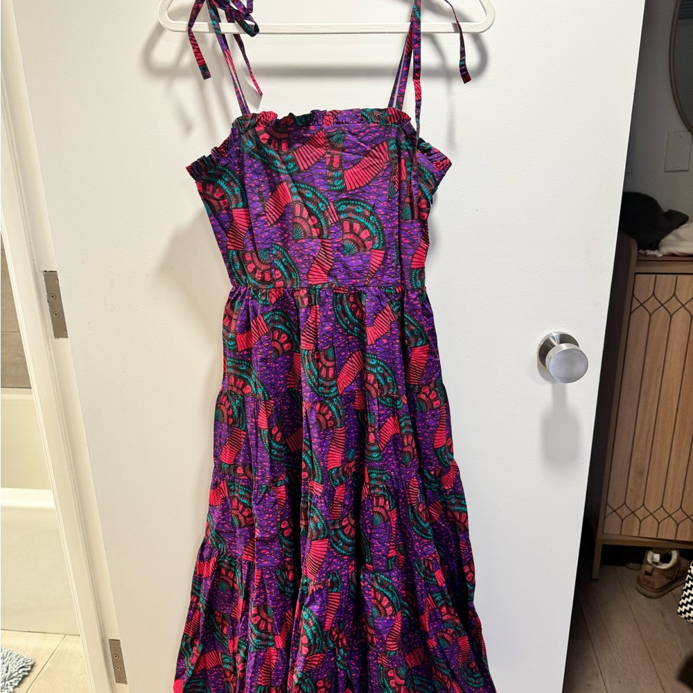 Ulla Johnson Purple and Red Patterned Dress